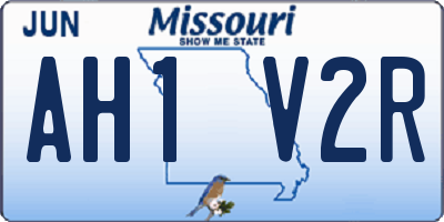 MO license plate AH1V2R