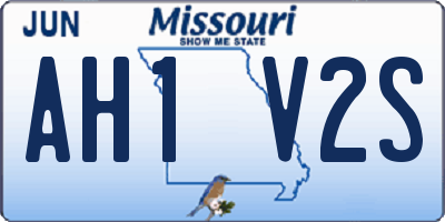 MO license plate AH1V2S