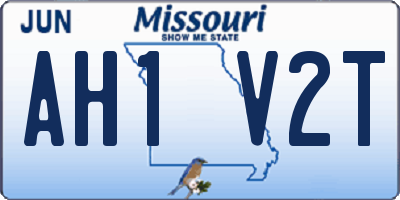 MO license plate AH1V2T