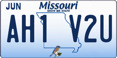 MO license plate AH1V2U