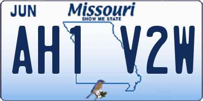 MO license plate AH1V2W