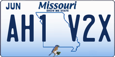 MO license plate AH1V2X