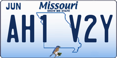 MO license plate AH1V2Y