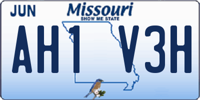 MO license plate AH1V3H