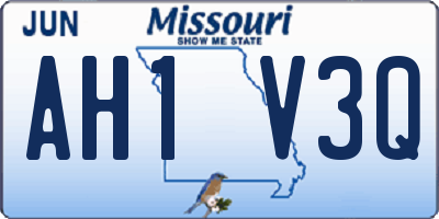 MO license plate AH1V3Q