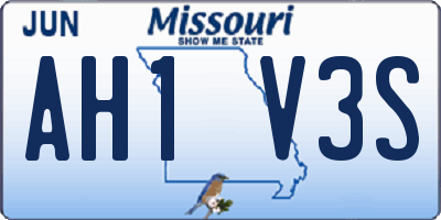 MO license plate AH1V3S