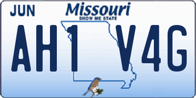 MO license plate AH1V4G