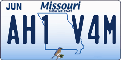 MO license plate AH1V4M