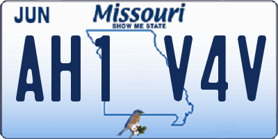 MO license plate AH1V4V