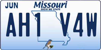 MO license plate AH1V4W