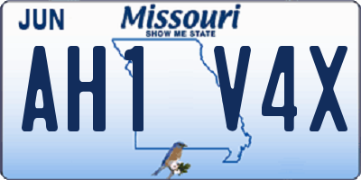 MO license plate AH1V4X