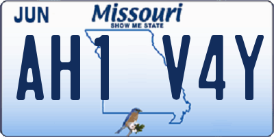 MO license plate AH1V4Y