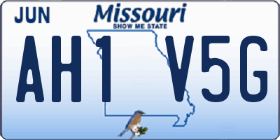 MO license plate AH1V5G