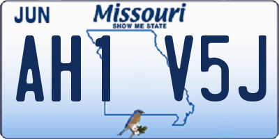 MO license plate AH1V5J