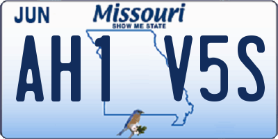 MO license plate AH1V5S