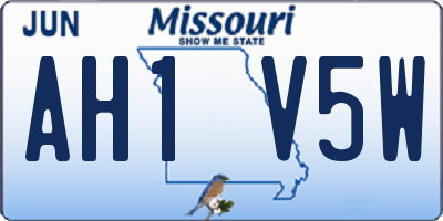 MO license plate AH1V5W