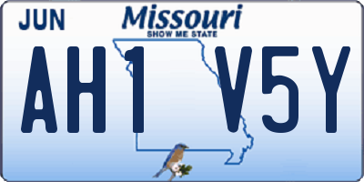 MO license plate AH1V5Y