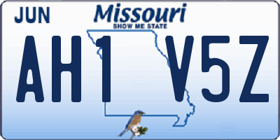 MO license plate AH1V5Z