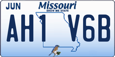 MO license plate AH1V6B