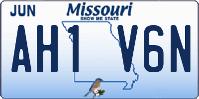 MO license plate AH1V6N