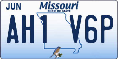 MO license plate AH1V6P