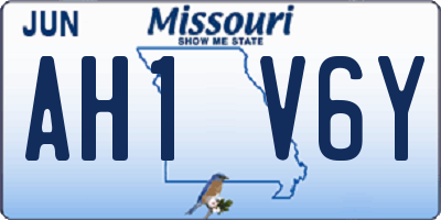 MO license plate AH1V6Y