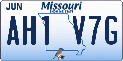 MO license plate AH1V7G