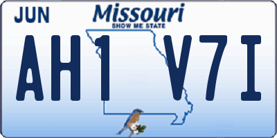 MO license plate AH1V7I