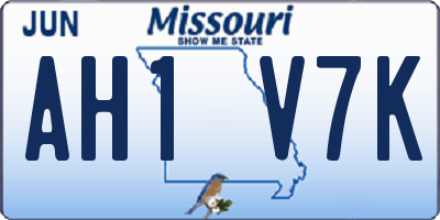 MO license plate AH1V7K