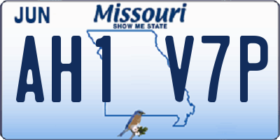 MO license plate AH1V7P