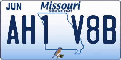 MO license plate AH1V8B