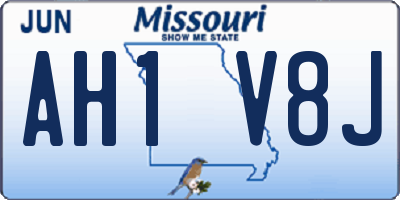 MO license plate AH1V8J