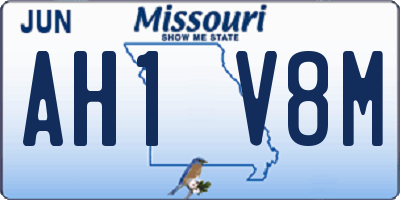 MO license plate AH1V8M
