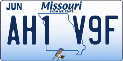 MO license plate AH1V9F