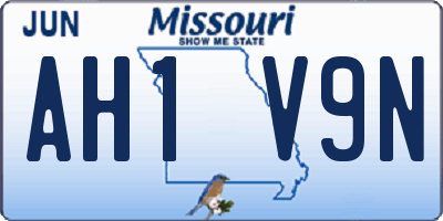 MO license plate AH1V9N