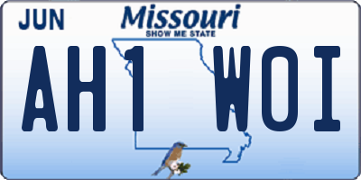 MO license plate AH1W0I