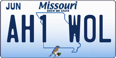 MO license plate AH1W0L