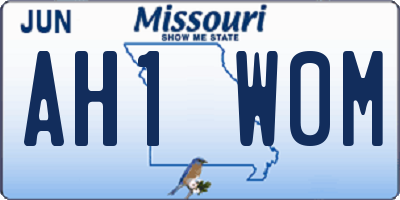 MO license plate AH1W0M