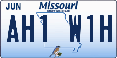 MO license plate AH1W1H