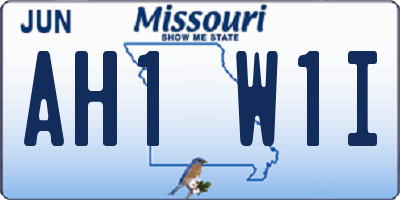 MO license plate AH1W1I