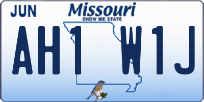 MO license plate AH1W1J