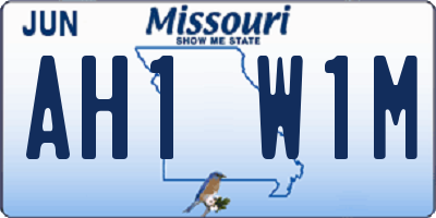 MO license plate AH1W1M