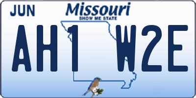 MO license plate AH1W2E