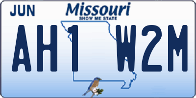 MO license plate AH1W2M