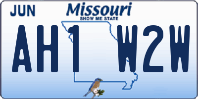 MO license plate AH1W2W