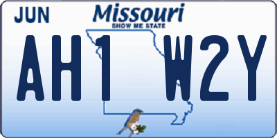 MO license plate AH1W2Y