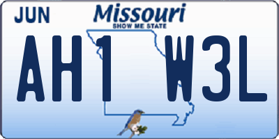MO license plate AH1W3L