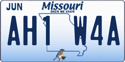 MO license plate AH1W4A