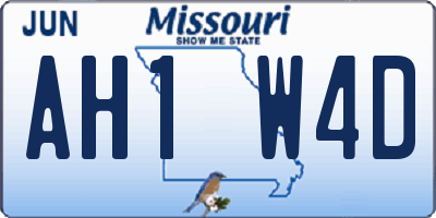MO license plate AH1W4D