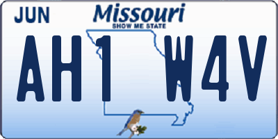 MO license plate AH1W4V